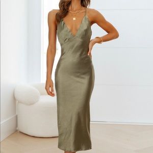 Sage green - text me later midi dress hello molly
